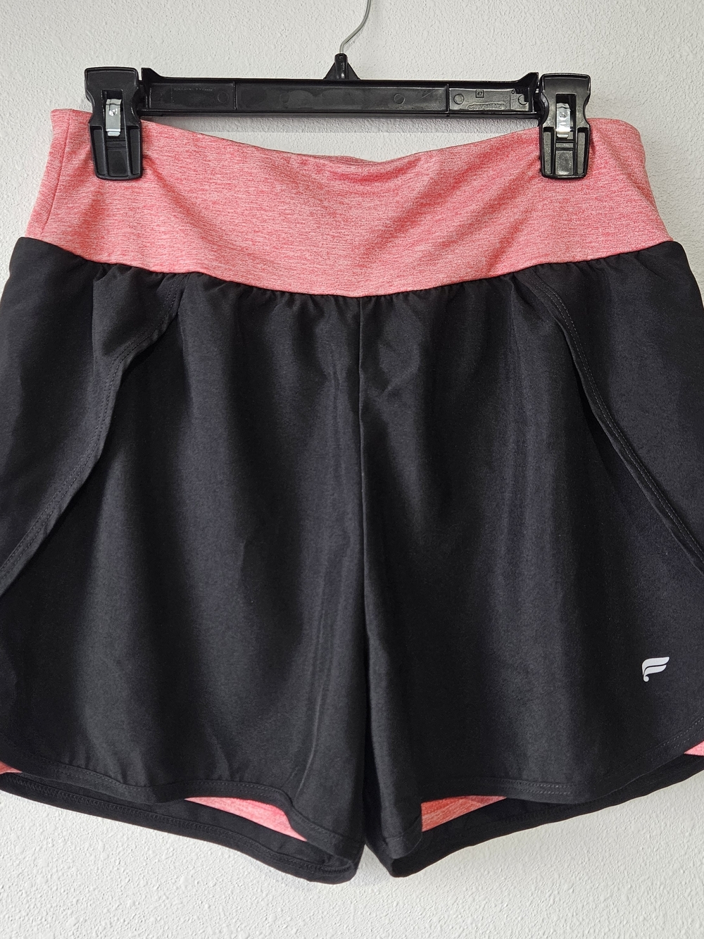 Fabletics Black Shorts with Pink Heather Waistband